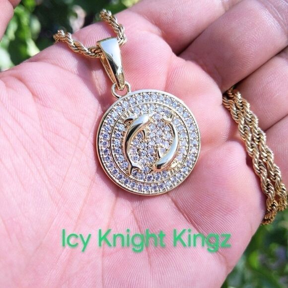 18"Rope Chain - Gold Finish Pisces - Picture 1 of 8